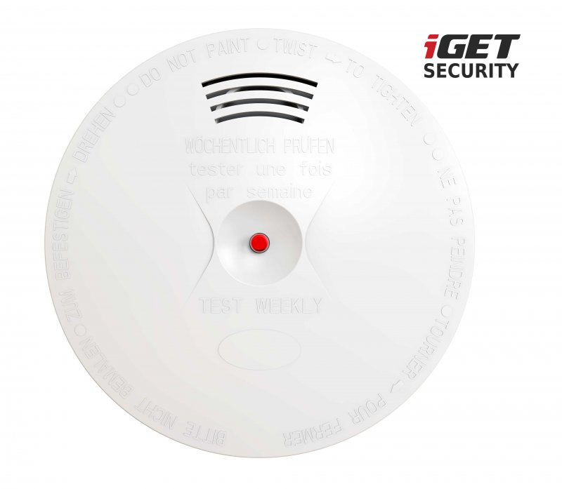 iGET SECURITY EP14 - bezdrát. senzor kouře, norma EN14604:2005, samostatný nebo pro alarm M5 - obrázek produktu
