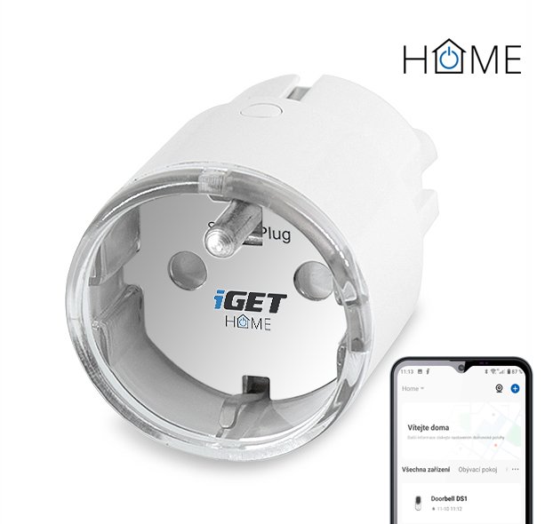 iGET HOME Power 1 - WiFi chytrá zásuvka 230V, samostatná, měření spotřeby, 3680W, 16 A - obrázek produktu