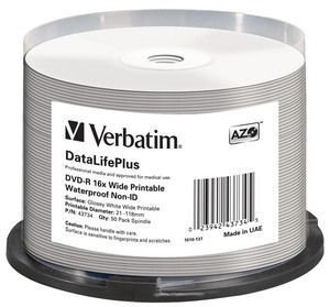 VERBATIM DVD-R (16xWide Waterproof,4,7GB),50cake - obrázek produktu