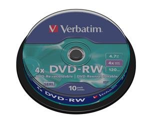 VERBATIM DVD-RW(10-Pack)Spindle4x/ DLP/ 4.7GB - obrázek produktu