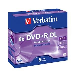 VERBATIM DVD+R(5-pack)DoubleLayer/ Jewel/ 8x/ 8,5GB - obrázek produktu