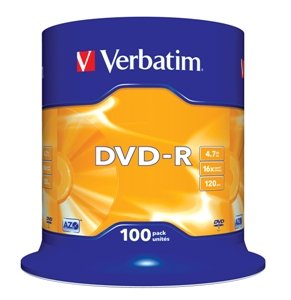 VERBATIM DVD-R(100-Pack)Spindl/ MattSlvr/ 16x/ 4.7GB - obrázek produktu
