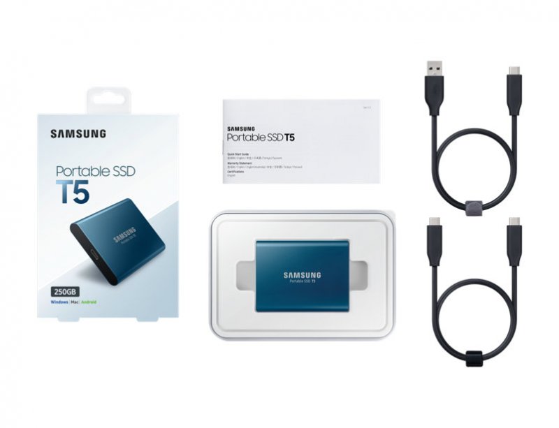 Samsung T5/ 500GB/ SSD/ Externí/ 2.5"/ Modrá/ 3R - obrázek č. 6