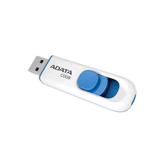 8GB USB ADATA C008  bílo/ modrá (potisk) - obrázek produktu