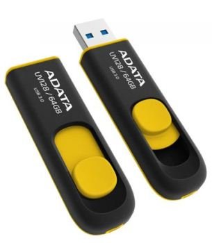 ADATA USB UV128 64GB yellow (USB 3.0) - obrázek produktu