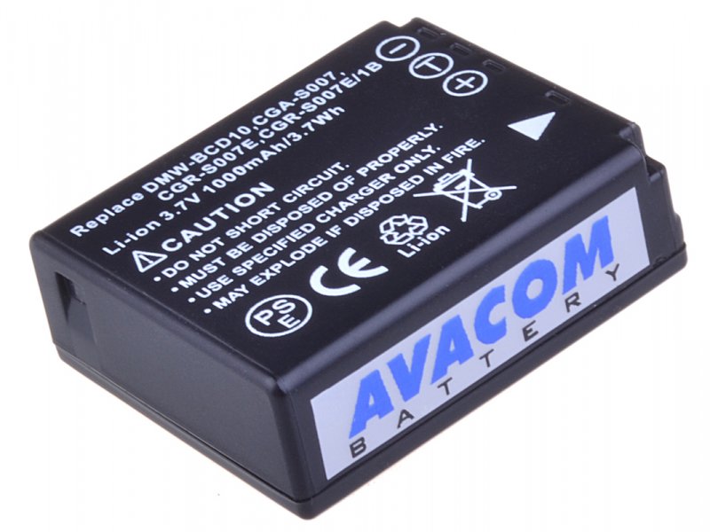 Baterie AVACOM Panasonic CGA-S007 Li-ion 3.7V 1000 - obrázek č. 2
