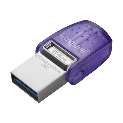 Kingston DataTraveler MicroDuo 3C/ 64GB/ 200MBps/ USB 3.2/ USB-A + USB-C/ Fialová - obrázek č. 1