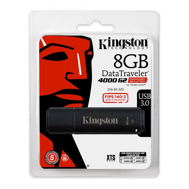 Kingston DataTraveler 4000G2/ 8GB/ USB 3.0/ USB-A/ Černá - obrázek č. 2