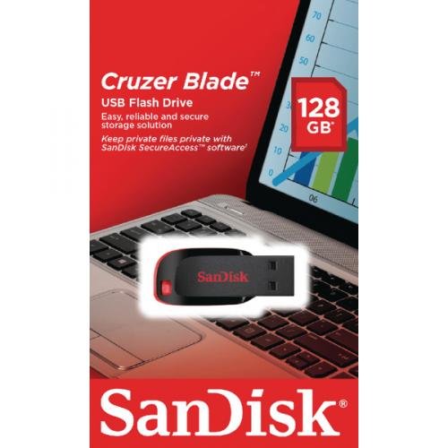 SanDisk Cruzer Blade/ 128GB/ USB 2.0/ USB-A/ Černá - obrázek č. 1