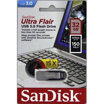SanDisk Ultra Flair/ 32GB/ 150MBps/ USB 3.0/ USB-A/ Černá - obrázek č. 2