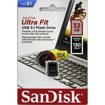 SanDisk Ultra Fit/ 32GB/ 130MBps/ USB 3.1/ USB-A/ Černá - obrázek č. 2