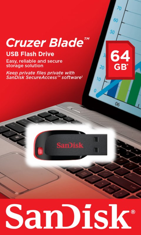 SanDisk Cruzer Blade 64GB USB 2.0 černá - obrázek č. 1