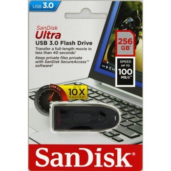 SanDisk Ultra/ 256GB/ 100MBps/ USB 3.0/ USB-A/ Černá - obrázek č. 2