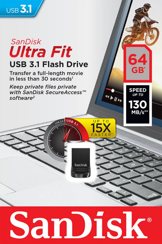 SanDisk Ultra Fit 64GB USB 3.1 černá - obrázek č. 3