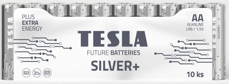 TESLA - bateries AA SILVER+, 10 ks, LR06 - obrázek produktu