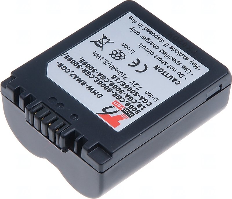 Baterie T6 Power Panasonic DMW-BMA7, CGR-S006, CGR-S006E, CGA-S006, BP-DC5-E, 710mAh, 5,1Wh - obrázek produktu