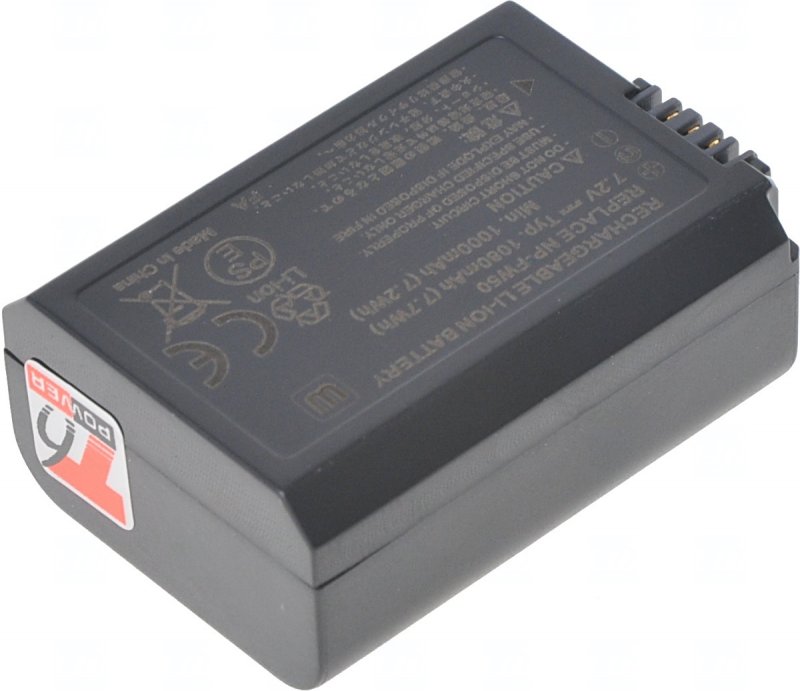 Baterie T6 power Sony NP-FW50, 1080mAh, černá - obrázek č. 1