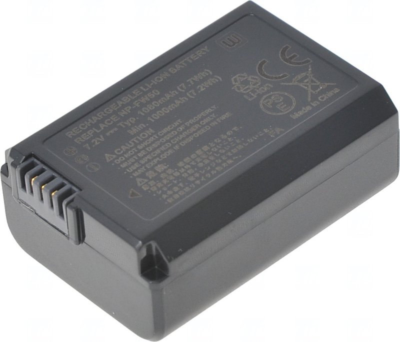 Baterie T6 power Sony NP-FW50, 1080mAh, černá - obrázek produktu