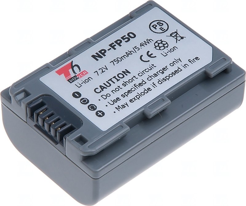 Baterie T6 Power Sony NP-FP30, NP-FP50, 750mAh, 5,4Wh, šedá - obrázek produktu