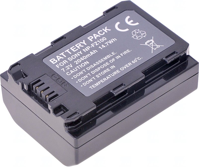 Baterie T6 power Sony NP-FZ100, 2040mAh, 14,7Wh, černá - obrázek produktu