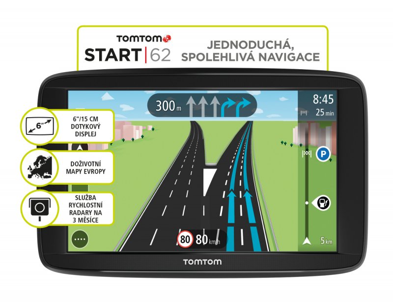 TomTom START 62 Europe, LIFETIME mapy - obrázek produktu
