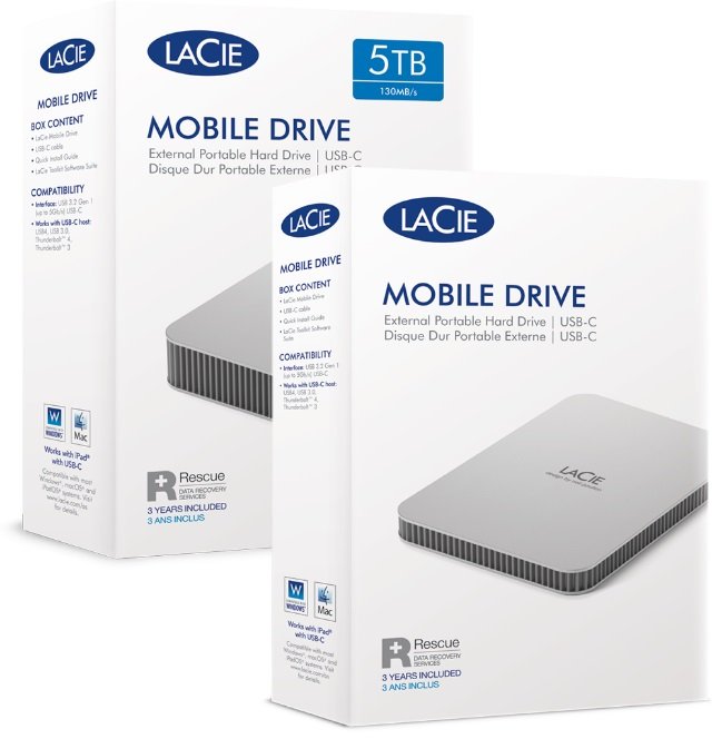 LaCie Mobile/ 5TB/ HDD/ Externí/ 2.5"/ SATA/ Šedá/ 3R - obrázek č. 1