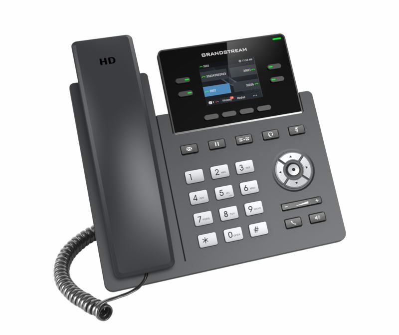 Grandstream GRP2612W SIP telefon, 2.4" TFT bar. displej, 2 SIP účty, 4 prog. tl., 2x10/ 100Mb, WiFi - obrázek č. 2