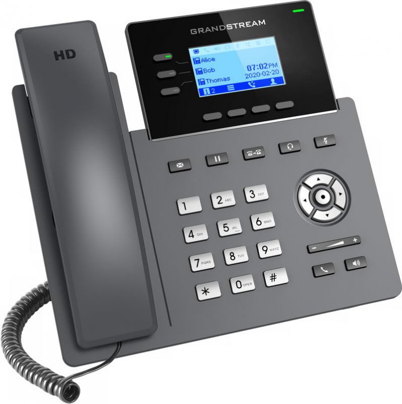 Grandstream GRP2603 SIP telefon, 2,48" LCD podsv. displej, 6 SIP účty, 2x1Gbit port - obrázek č. 2