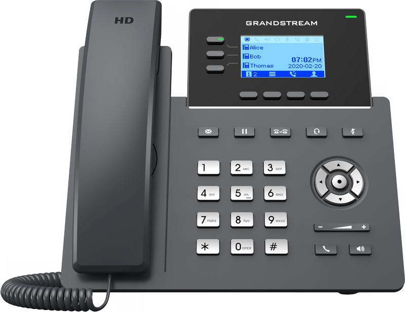 Grandstream GRP2603 SIP telefon, 2,48" LCD podsv. displej, 6 SIP účty, 2x1Gbit port - obrázek č. 5