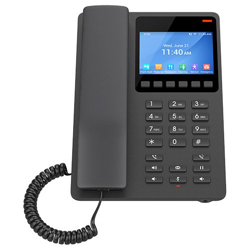 Grandstream GHP631W SIP WiFi hotelový telefon s displejem, černý - obrázek č. 1