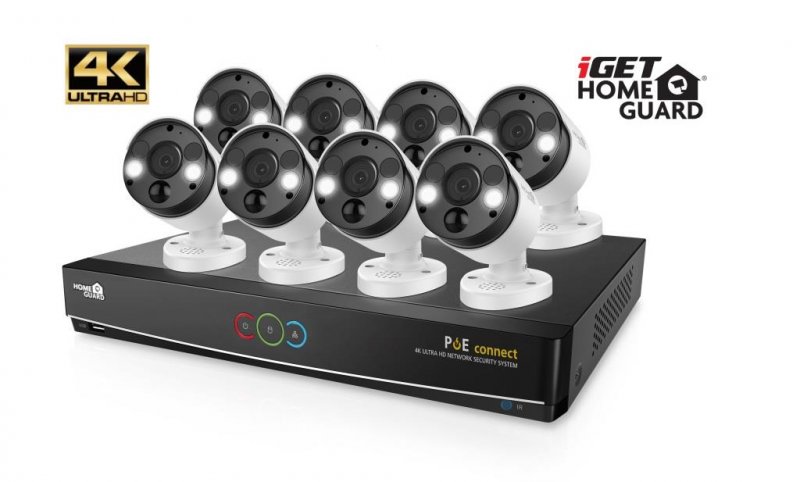 iGET HGNVK164908 - Kamerový UltraHD 4K PoE set, 16CH NVR + 8x IP 4K kamera, zvuk, SMART W/ M/ Andr/ iOS - obrázek produktu