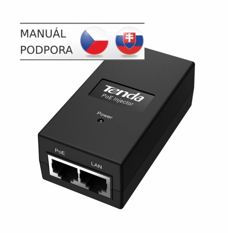 Tenda PoE15F Fast Ethernet Power Injector PoE 15.4W, 802.3af, 2x LAN 10/ 100 Mb/ s - obrázek produktu