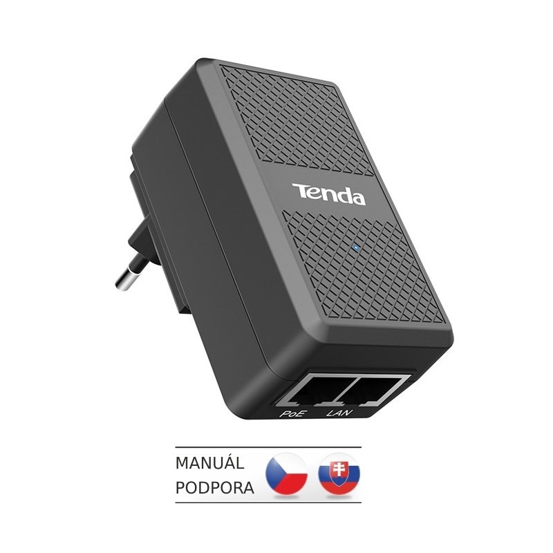Tenda PoE15F-48V-I Fast Ethernet Power Injector PoE 15.4W, 48V, 2x LAN 10/ 100 Mb/ s - obrázek produktu