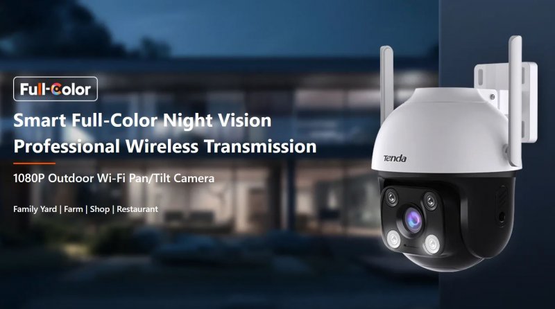 Tenda RH3-WCA - Venkovní otočná IP65 Wi-Fi FullHD kamera, noční LED, audio, detekce pohybu, CZ app - obrázek č. 7