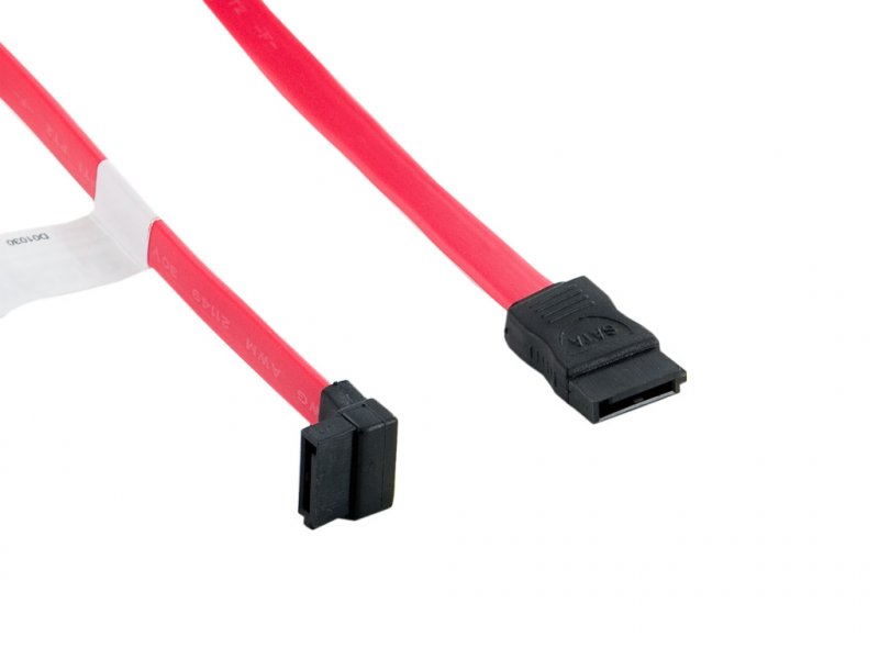 4World Kabel SATA M/ M 7pin zalomený 50cm Red - obrázek produktu