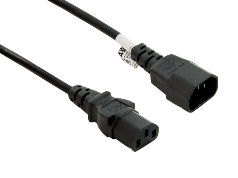 4World Napájecí kabel prodlužovací 3pin 1.8m Black - obrázek produktu