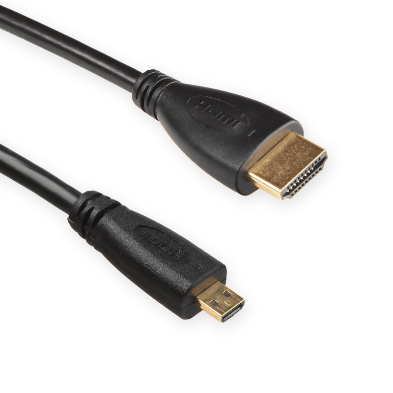 4W Kabel HDMI - micro HDMI v1.4 3.0m Black - obrázek č. 1
