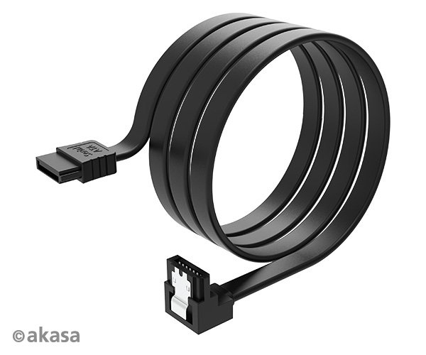 AKASA - Proslim SATA kabel 90° - 100 cm - obrázek č. 1