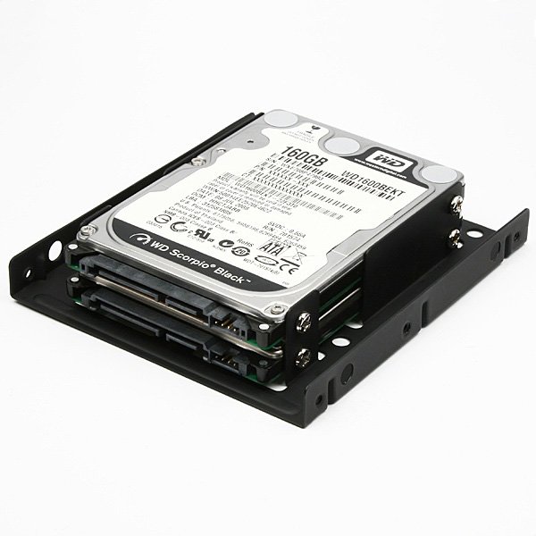 AXAGON RHD-225, kovový rámeček pro 2x 2.5" HDD/ SSD do 3.5" pozice, montáž ventilátoru - obrázek č. 3
