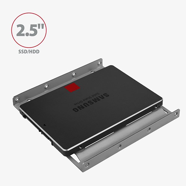 AXAGON RHD-125S, kovový rámeček pro 1x 2.5" HDD/ SSD do 3.5" pozice, šedý - obrázek č. 1