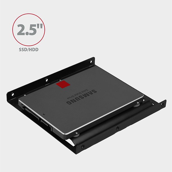 AXAGON RHD-125B, kovový rámeček pro 1x 2.5" HDD/ SSD do 3.5" pozice, černý - obrázek č. 1