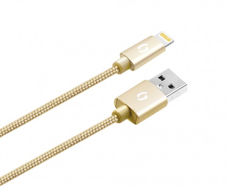 ALIGATOR PREMIUM 2A kabel, Lightning 50cm, zlatý - obrázek produktu