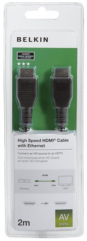 BELKIN HDMI - HDMI 1.4 AV kabel, černý, 2 m - obrázek č. 1