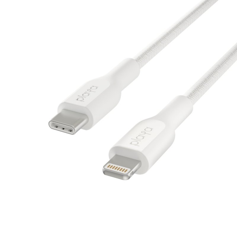 Playa by Belkin oplétaný kabel USB-C - Lightning, 1m, bílý - obrázek č. 1