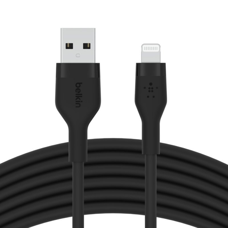 Belkin kabel USB-A na LTG_silikon, 3M, černý - obrázek č. 2