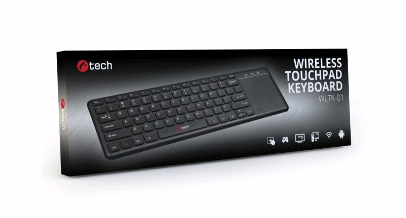 C-TECH WLTK-01/ Bezdrátová USB/ CZ-SK layout/ Černá - obrázek produktu
