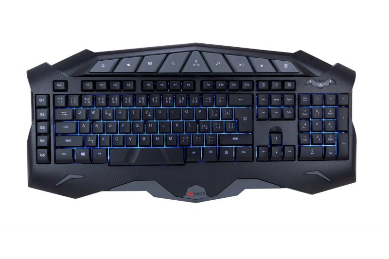 Herní klávesnice C-TECH Ixyon, pro gaming, CZ/ SK, 7 barev podsvícení, programovatelná, černá, USB - obrázek č. 1