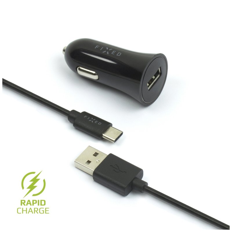 Autonabíječka FIXED, USB-C, 2,4A, černá - obrázek produktu