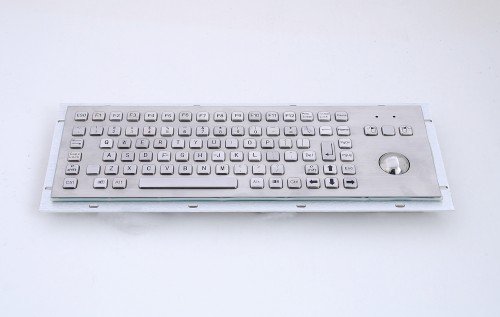 KB005 – Průmyslová nerezová klávesnice s trackballem do zástavby, CZ, USB, IP65 - obrázek produktu