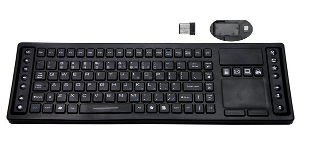 SK310-WL Průmyslová silikonová bezdrátová klávesnice s touchpadem, CZ, USB, IP68 - obrázek produktu